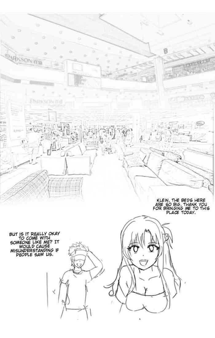 asuna and klein buying new bed cover